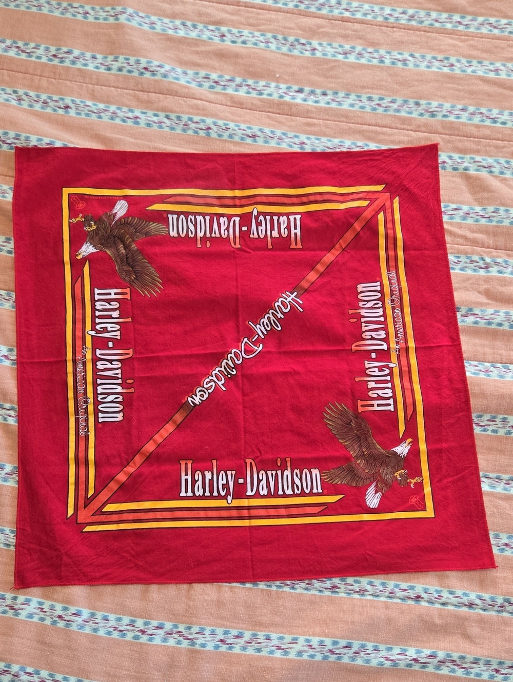 Vtg 1988bHarley-Davidson Red Bandana - An American Original